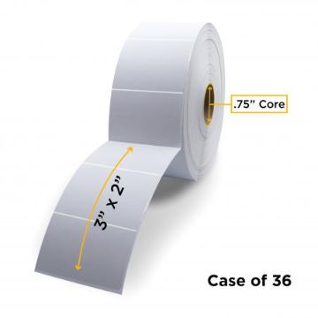 Picture of ZEBRA NON-OEM NEW DIRECT THERMAL LABEL ROLL 0.75" ID X 2.2" MAX OD