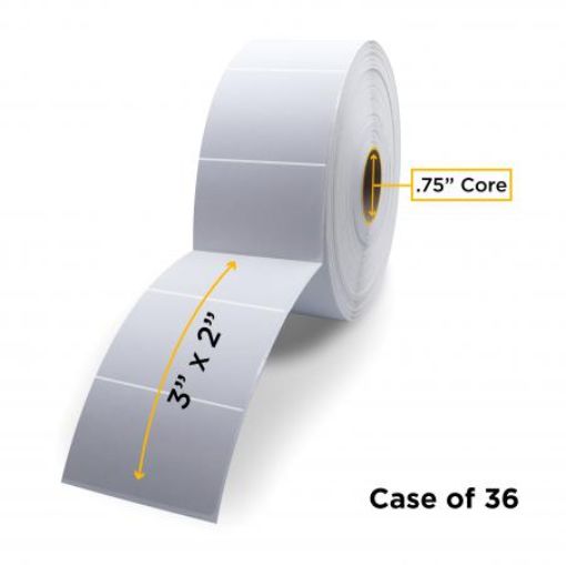 Picture of ZEBRA NON-OEM NEW DIRECT THERMAL LABEL ROLL 0.75" ID X 2.2" MAX OD