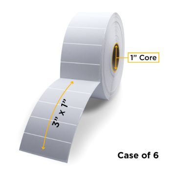 Picture of ZEBRA NON-OEM NEW THERMAL TRANSFER LABEL ROLL 1.0" ID X 5.0" MAX OD