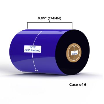 Picture of ZEBRA NON-OEM NEW ENHANCED WAX/RESIN RIBBON 174MM X 450M (6 RIBBONS/CASE)