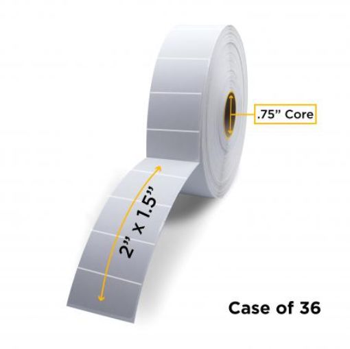 Picture of ZEBRA NON-OEM NEW DIRECT THERMAL LABEL ROLL 0.75" ID X 2.2" MAX OD