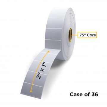 Picture of ZEBRA NON-OEM NEW DIRECT THERMAL LABEL ROLL 0.75" ID X 2.2" MAX OD