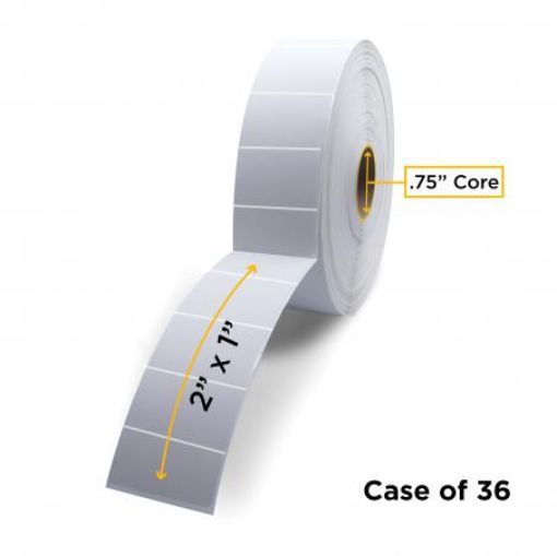 Picture of ZEBRA NON-OEM NEW DIRECT THERMAL LABEL ROLL 0.75" ID X 2.2" MAX OD