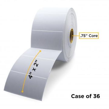 Picture of ZEBRA NON-OEM NEW DIRECT THERMAL LABEL ROLL 0.75" ID X 2.25" MAX OD